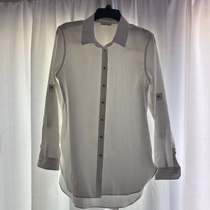 White Calvin Klein Button-Up Blouse